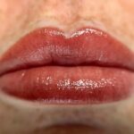 Semi-permanent lip blush treatment defining and balancing lip shape and colour in Exeter, Devon