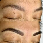 Semi-permanent ombre brows with a soft, shaded effect in Exeter.