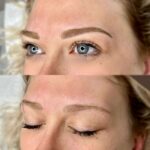 Custom-designed powder brows tailored to each client’s face shape in Exeter, UK.