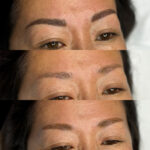 Before and after results of semi-permanent ombré brows in Exeter, Devon.