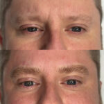 Subtle semi-permanent brow enhancement for men, tailored for a natural appearance in Exeter, UK