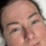 Semi-permanent makeup hairstroke brow treatment process in Exeter studio
